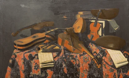 Ainda vida com instrumentos musicais